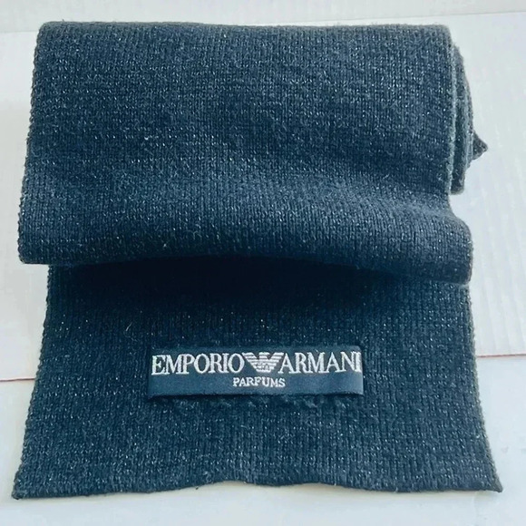 EMPORIO ARMANI PARFUM BLACK WARM Y2K SCARF - Picture 2 of 2